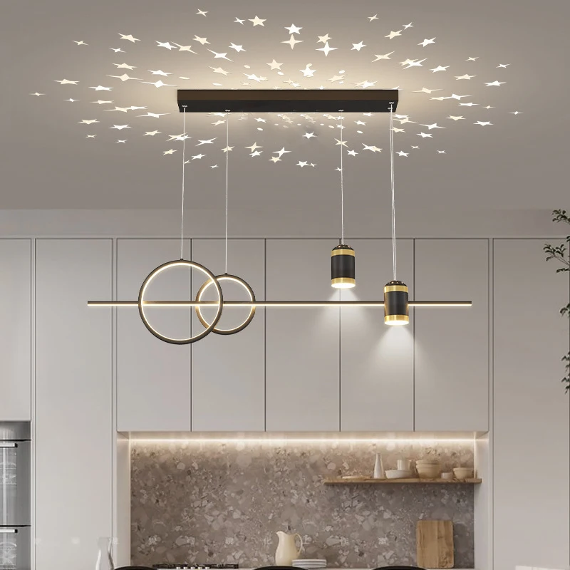 Ceiling Restaurant Pendant Light, Long Decorative Dining Table Light, Modern LED Pendant Light for Living Room and Dining Room