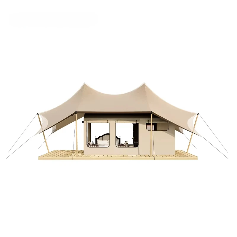 customize Direct Wholesale Wild Tent Dust-proof Fabric Holiday comfort Glamping Stretch Tent