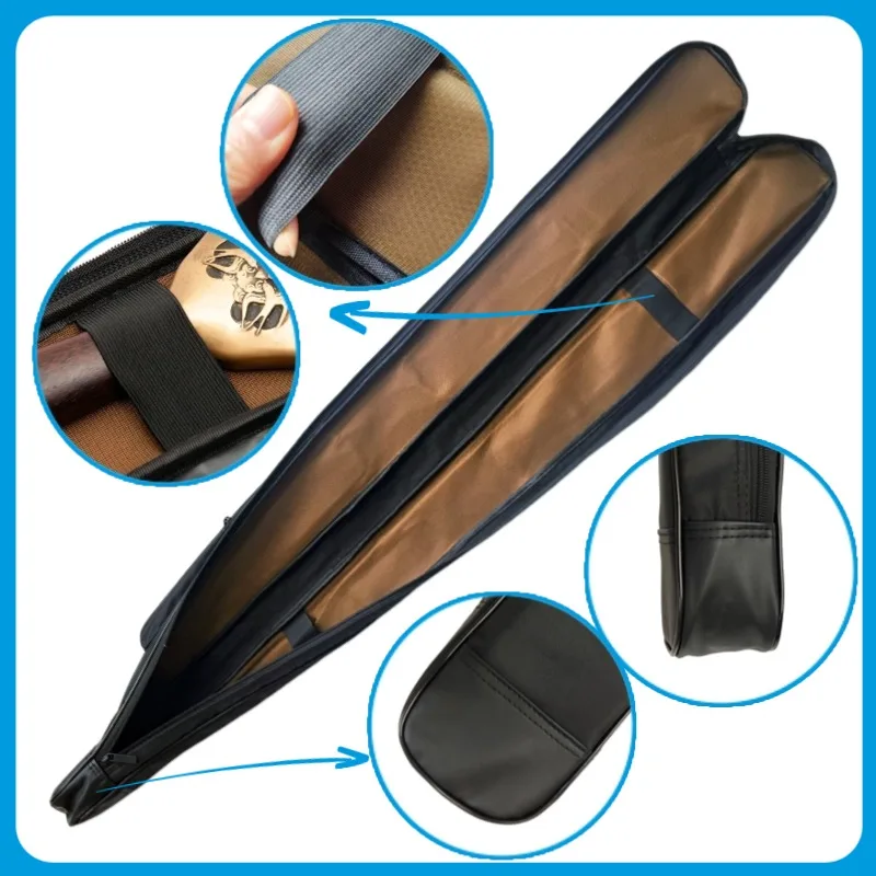 1.3 Meter Tai Chi Sword Bag Weapons Case Martial Art Case Equipment Shoulder Bag Kung Fu Bag Hold 2 With Strap Boken Black
