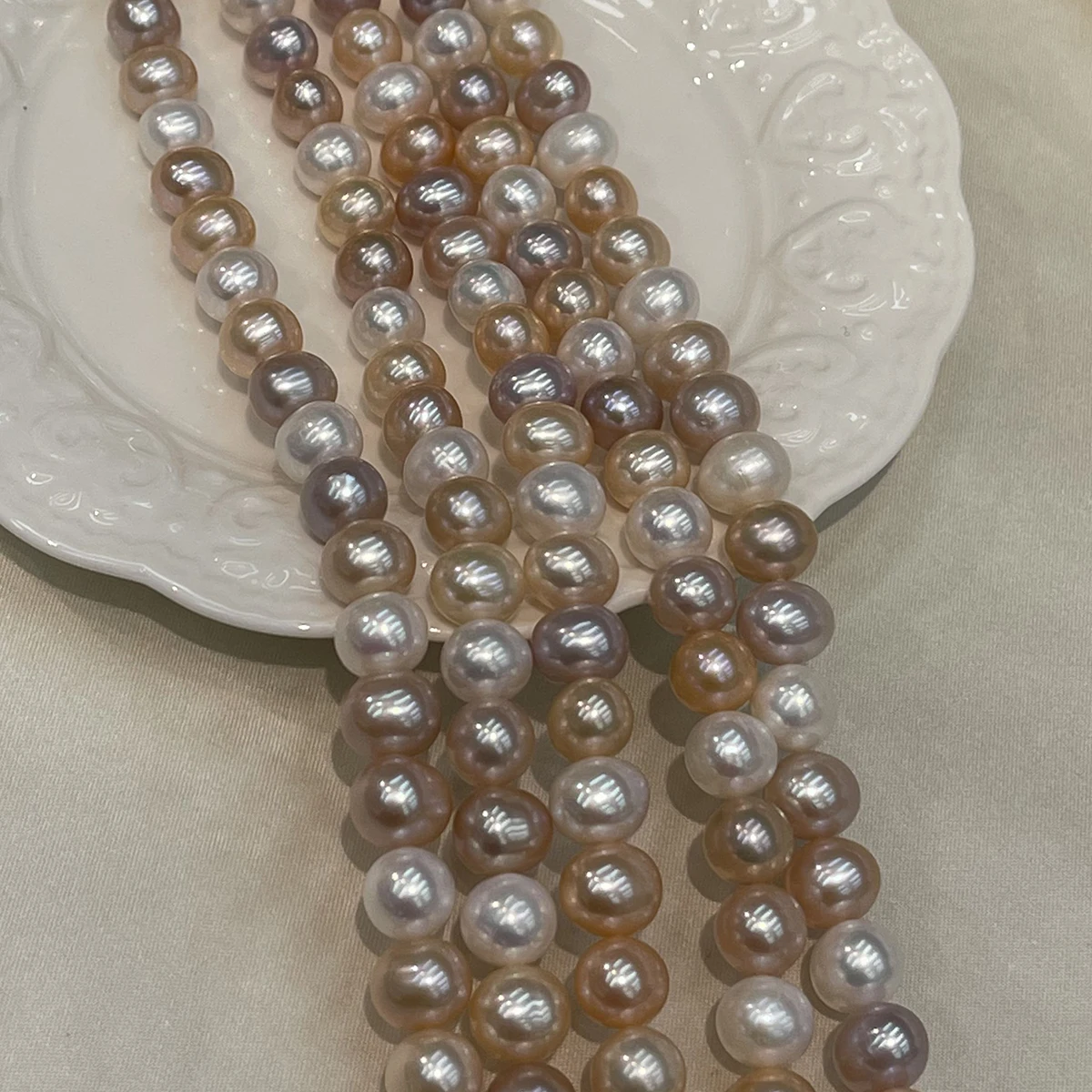 Natural Freshwater Pearl Candy-Colored Round Beads—Size 10–11 Mm Women Jewelry Making DIY Necklace Bracelet Earrings Accessory
