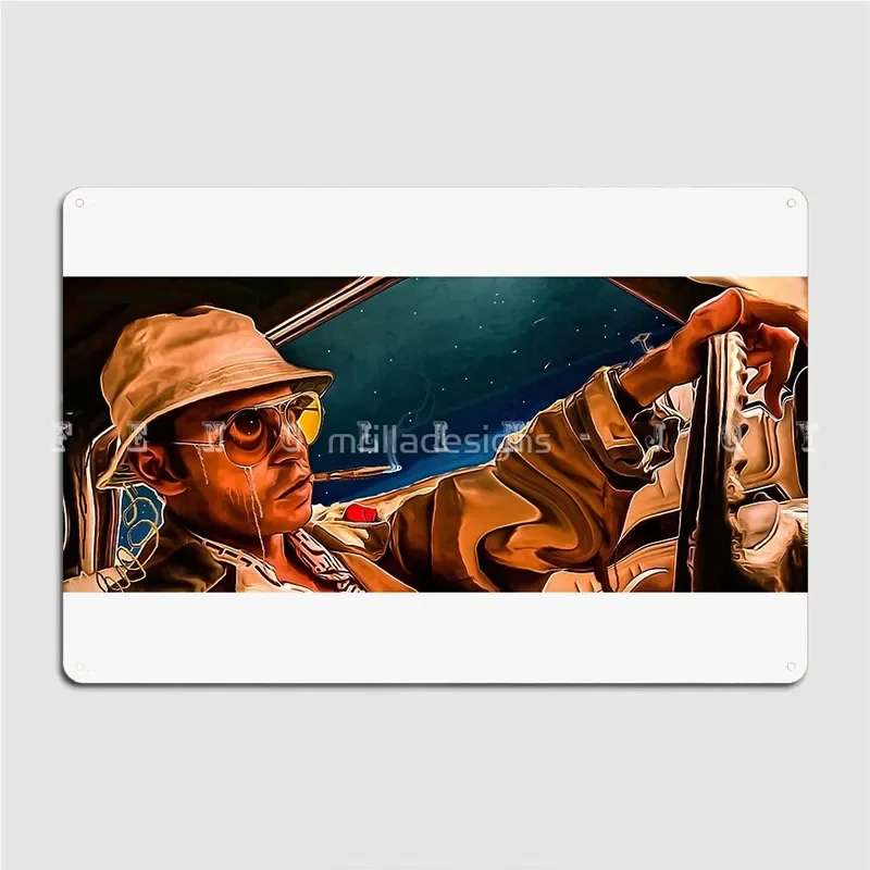 Fear And Loathing Print Metal Sign Cinema Living Room Kitchen Create Wall Plaque Tin Sign Posters