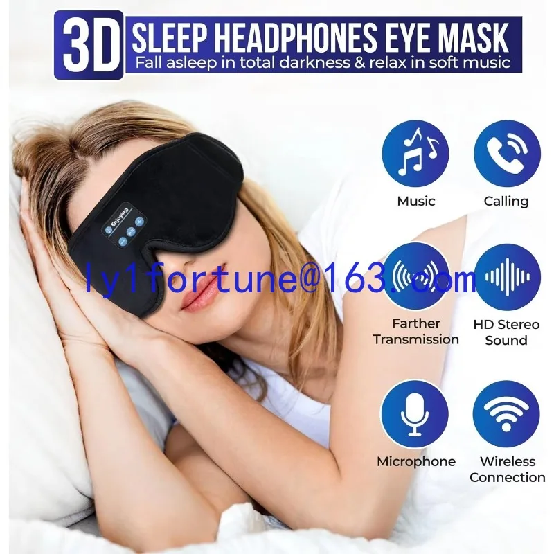 2026 New Sleep Headphone Mask 3D Men's and Women's Sleep Eye Mask Side Sleeper Travel Relaxation Meditation