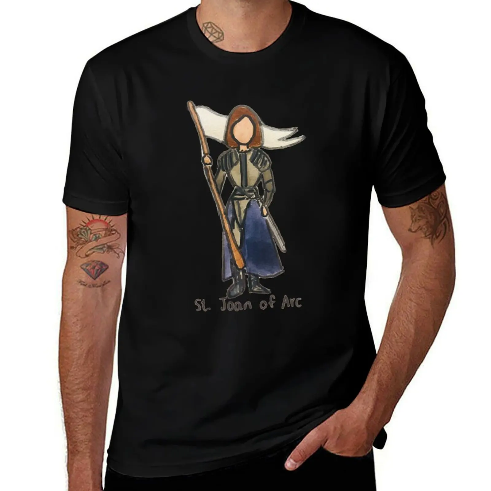 

St. Joan of Arc T-Shirt football t shirt funny costumes funny shirt cotton mens shirts graphic tee