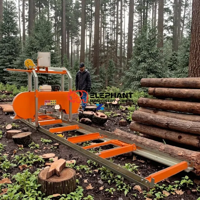 Hot Sale Portable Petrol Sawmill Wood Band Sawmill Log Cutting Band Saw Machine for Woodworking
