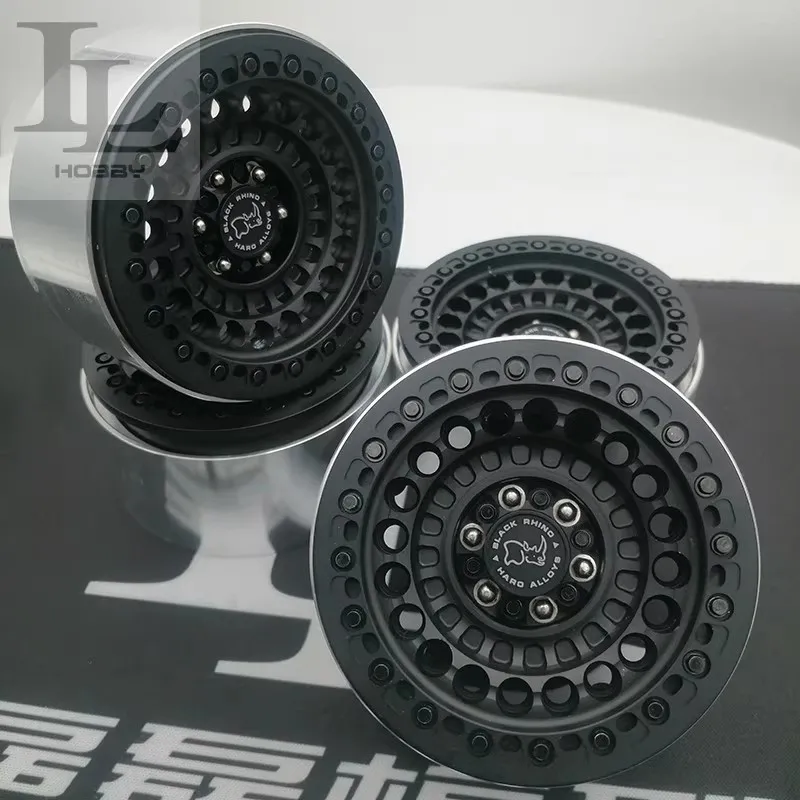 ล้อโลหะ Rhino Wheel ขนาด 2.2 นิ้ว สำหรับรถจำลองปีนเขาขนาด 1/10 พร้อมล็อคยาง ใช้ได้กับ SCX10 TRX-4 ควบคุมง่าย