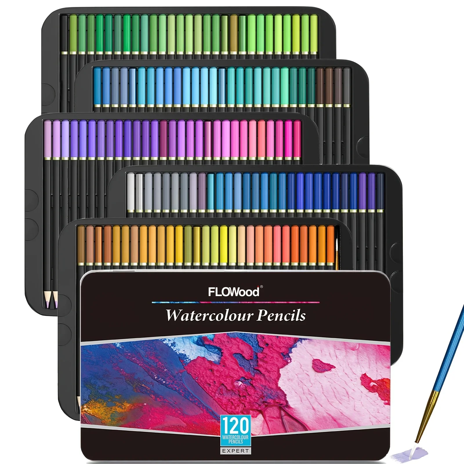 48/72/120/180 Pro oily/Watercolor colored pencil set,soft lead,multiple colors,vibrant colors,smooth writing,for adults coloring