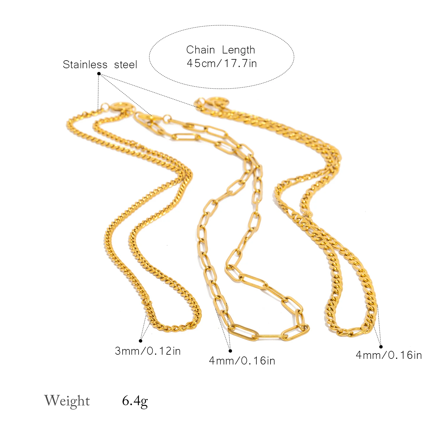 Pendant Chain 40cm-60cm- Create Personalized Necklace, Hypoallergenic Waterproof Stainless Steel Necklace for Women Everyday
