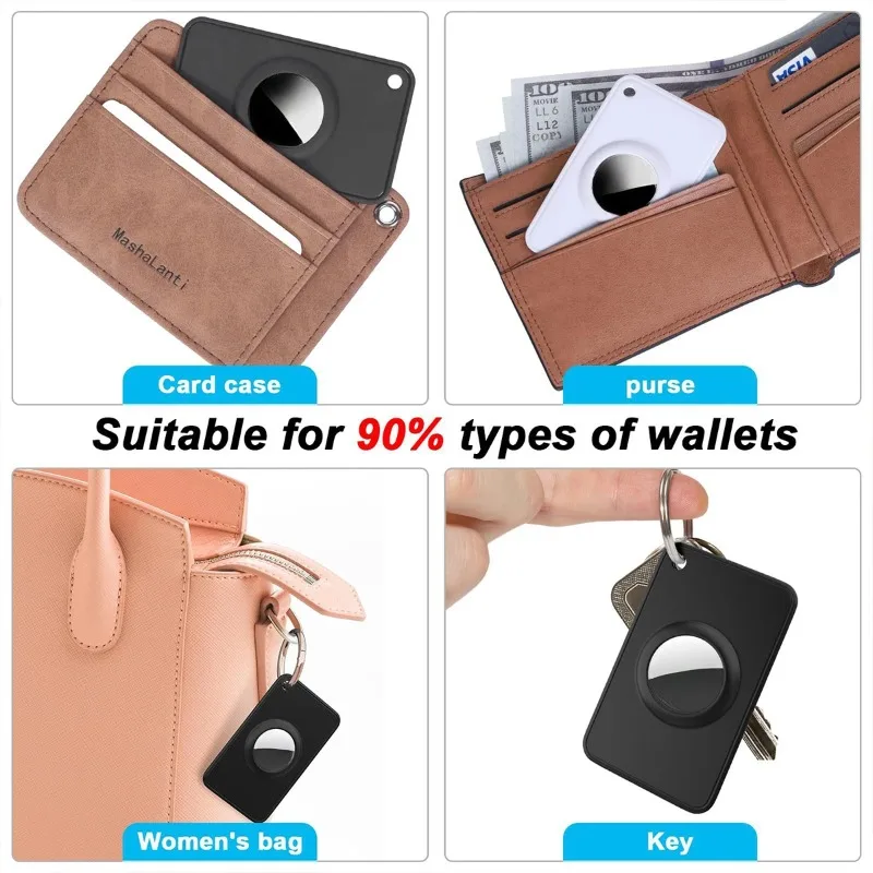 

For Purse Keys Shell For Airtag Wallet Case Ultra-Thin All-Around Protective Cover Soft Locator Sleeve Holders Card Holder