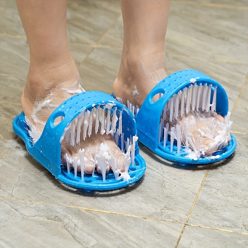 1PCs Bathroom Foot Washing Massage Slippers Lazy Foot Washing Slippers Suction Cup Foot Scraping Dead Skin