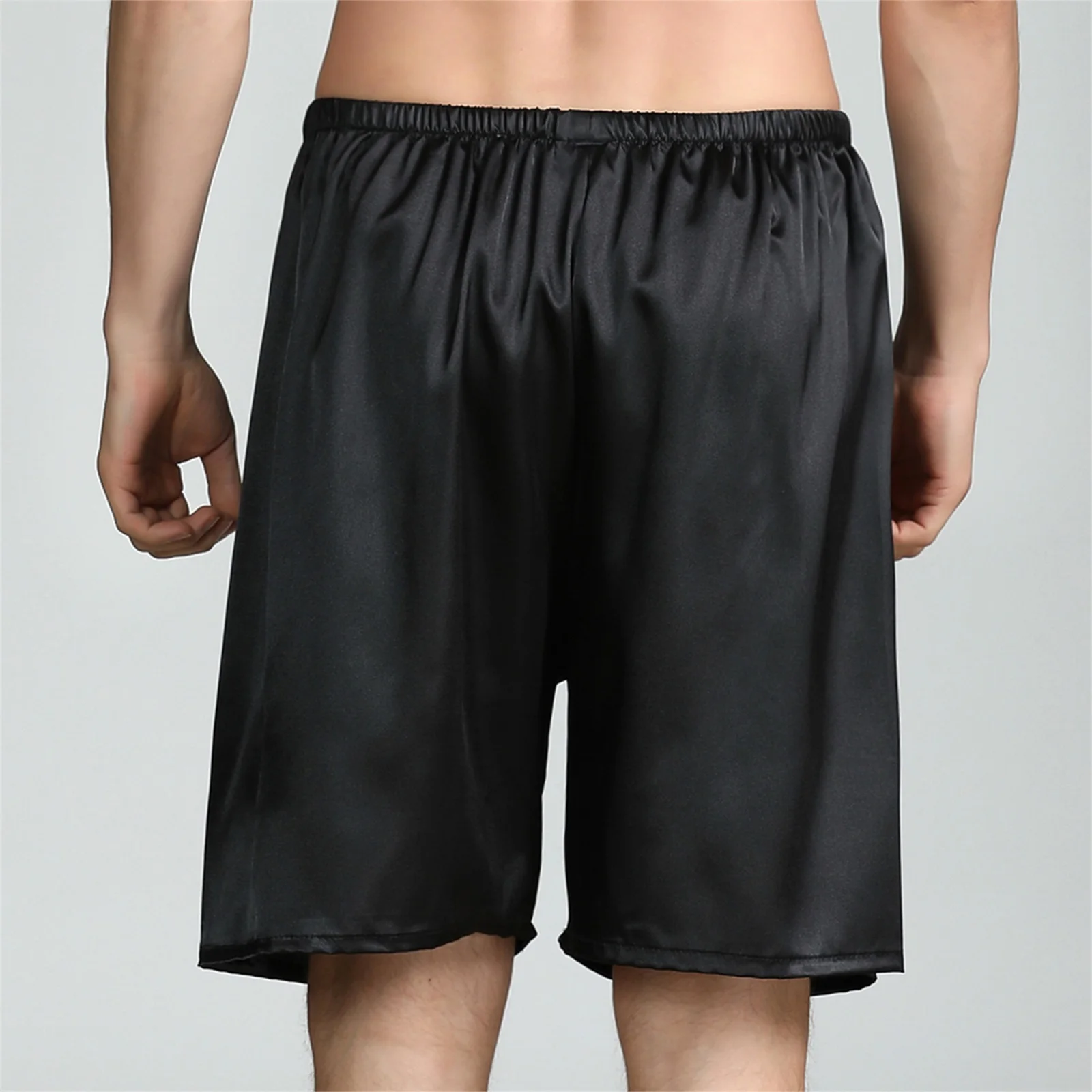 Men Loose Shorts Solid Colors Casual Sports Bottoms Summer Ice Silk Sleepshorts Home Running Pants  Plus size L-7XL image 5