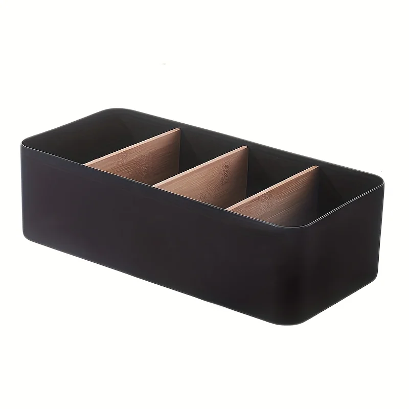 4-Compartment Divider Box, Portable Storage Box, Multifunctional, Stackable, Modern Solution for Schools, Offices, and Desktops