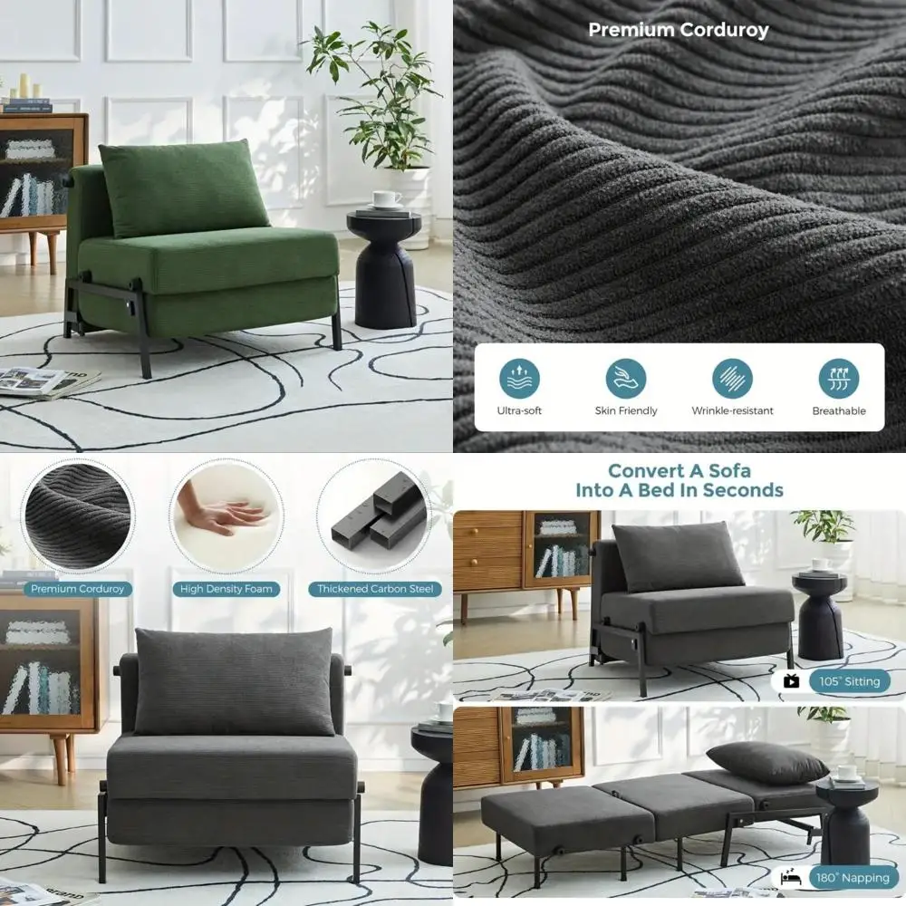 كرسي سرير أريكة قابل للتحويل - نوم حديث 3 في 1 لغرفة المعيشة وغرفة النوم ومساحات الضيوف #1