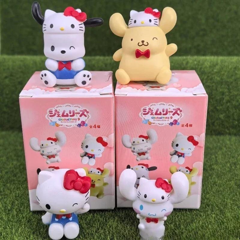 أنيمي الشكل سانريو مرحبا كيتي سينامورول بوم بورين Pochacco Kt قبعة Kawaii نموذج صندوق أعمى اللعب جمع الحلي الاطفال هدية