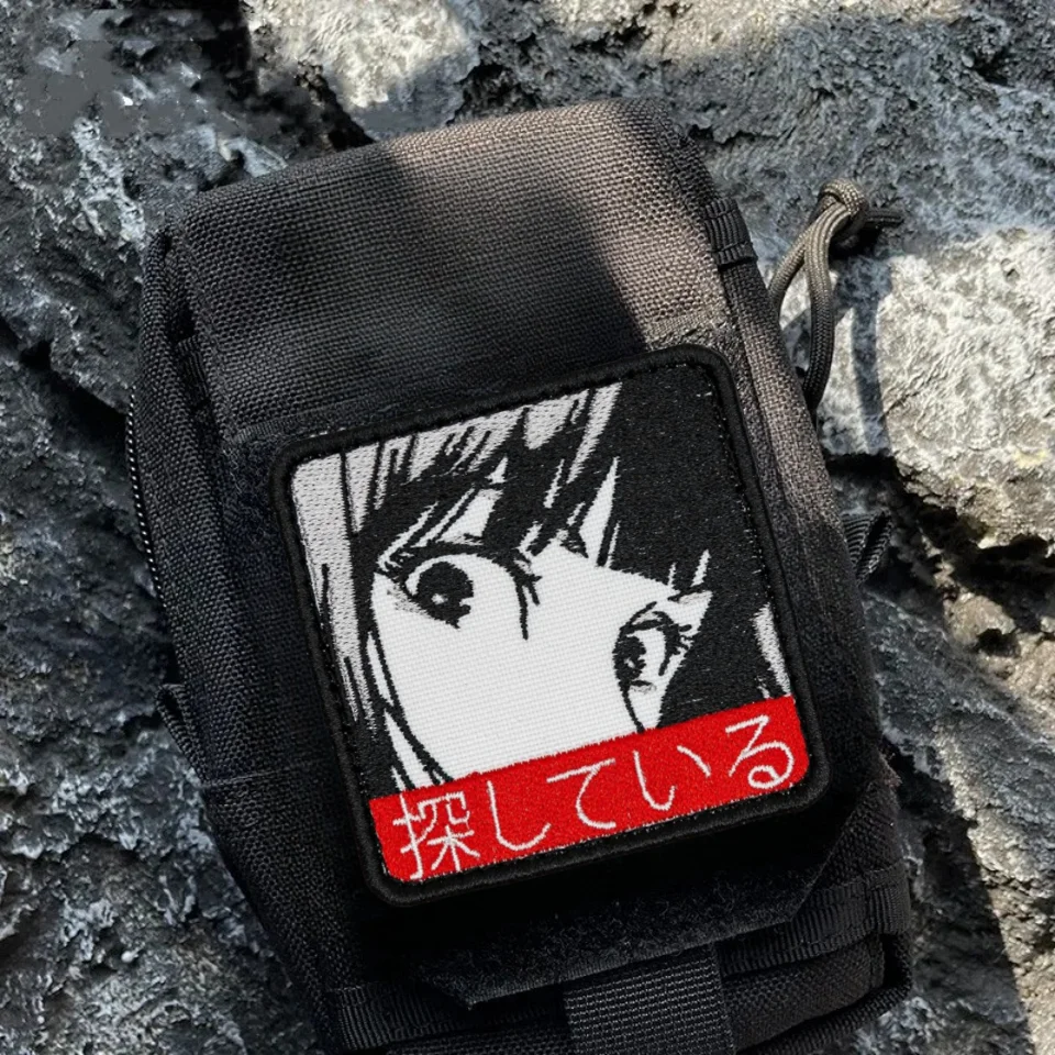 

"I'm Looking for" Tactical Patch Embroidery Hook&Loop Anime Devil Angel Girl Morale Badge Animation Patches on Backpack Stickers