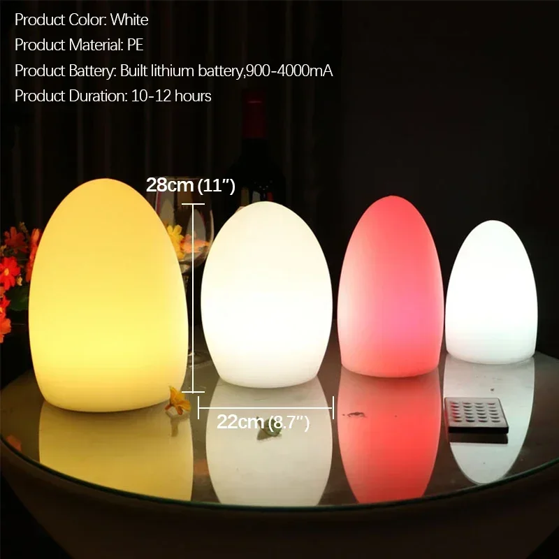 ABEL Modern Led Atmosphere Desk Lamp Creative Egg Shaped Table Light Luminescence Color Waterproof Decor Restaurant Kty