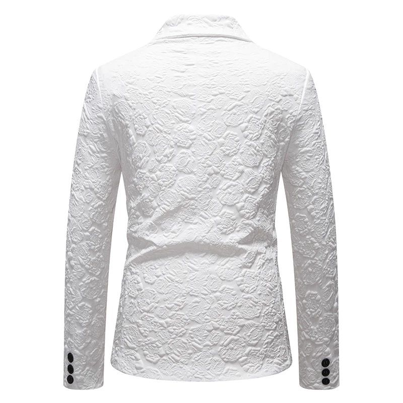 بدلة عمل رجالية جديدة: عريس نحيف ومنقوش بالورود وملابس أفضل رجل لملابس أداء المغني الذكور