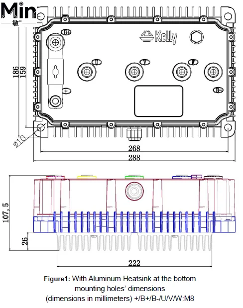 Kelly KLS-8080N 48V-144V 500A to 1000A Brushless Permanent Magnet Motor Controller for Vehicle Industrial Motors