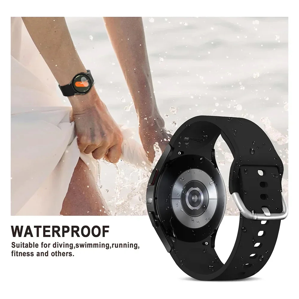 No Gap Silicone Strap For Samsung Galaxy Watch 7/6/5/4/FE 44mm 40mm Official Bracelet Band For Watch 6/4 Classic 47/42mm 43/46mm