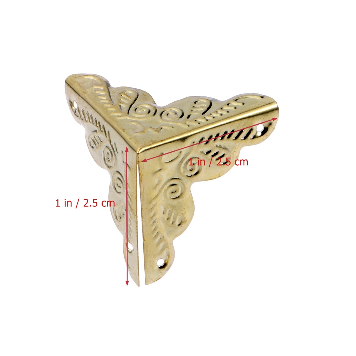 

30pcs Box Corner Protector Triangle Rattan Metal Wood Case Guard Nails Yellow Vintage Edge Hardware Fittings