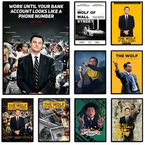 Le loup de Wall Street, l'argent est roi, célèbre affiche de film, art HD, mur collant, étanche, maison, salon, chambre à coucher, bar, esthétique