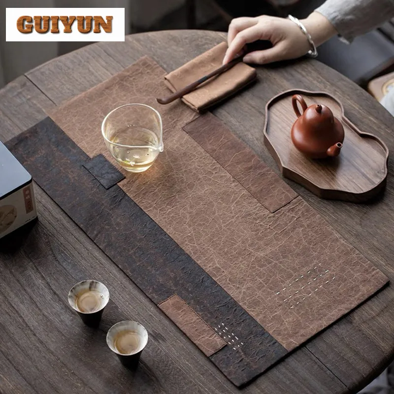 Retro Xiangyun Yarn Dry Foam Mat Chinese Zen Matching Waterproof Tea Tea Table Mats Double-sided Tea Flag Absorbent Clay Tea Mat