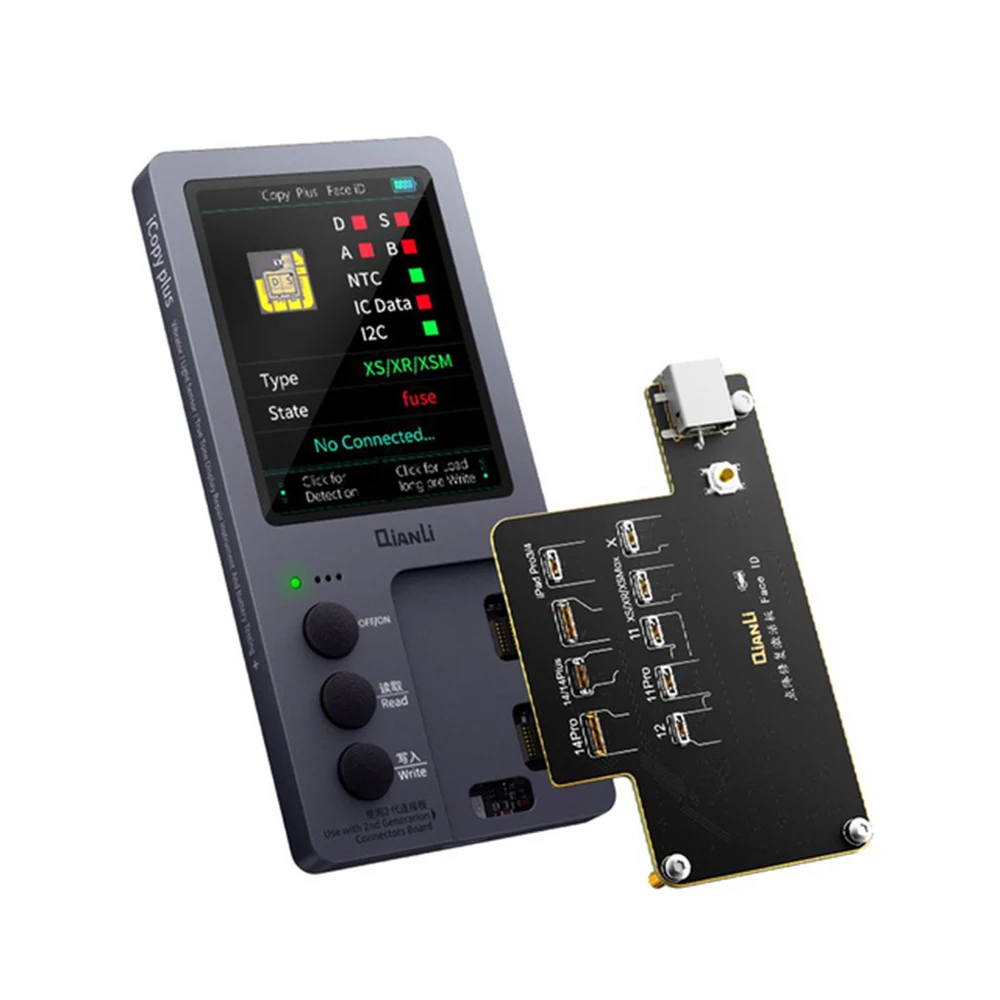 Qianli iCopy Plus 2,2 LCD True Tone Light Sensor, reparación de batería para X XS 11 12 13 14 Pro Max, vibrador EEPROM, programador de recuperación