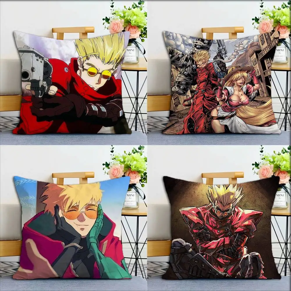 Trigun-N Vash the Stampede   Various Sizes Square Pillow Case For Car Home Bedchamber Decor