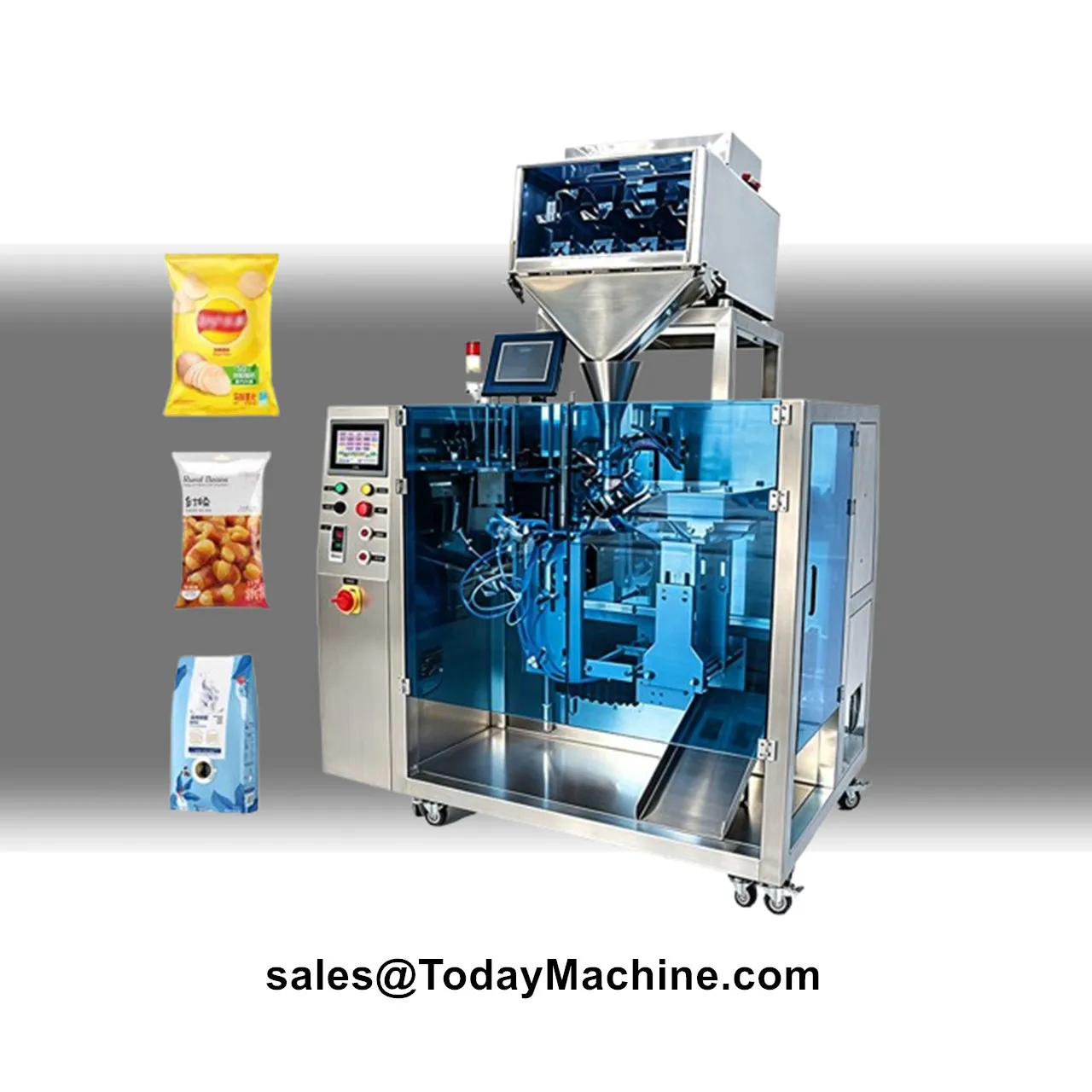 Automatic Premade Bag Grain Dry Fruits Popcorn Corn Flakes Potato Chips Packing Machine