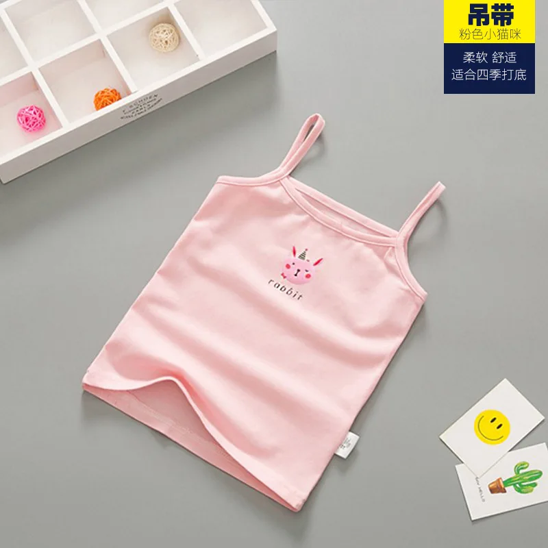 Summer Style Girl Underwear Kids Clothes Cotton Tank Tops For Girls Lace Girls Camisole Baby Undershirt 2-8T Teenager Singlets