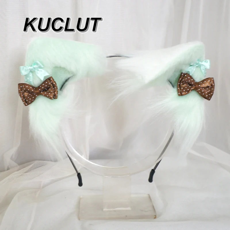 Acessórios de cosplay orelha de gato bandana lolita headwear doce estilo japonês bowknot animal orelha acessório de cabelo para mulher