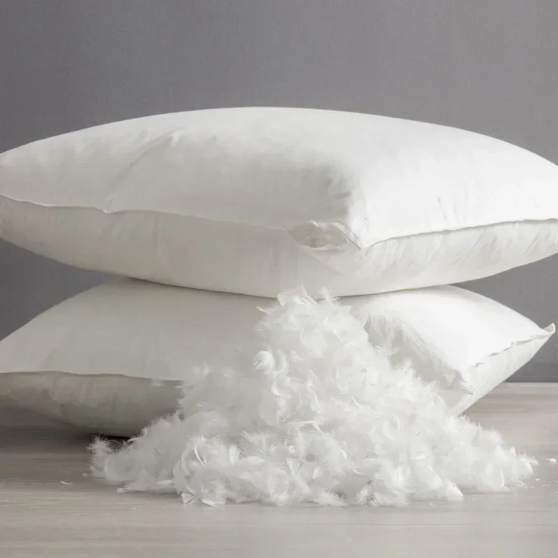 New Goose Pillow Single Feather Stuffing Healthy Memory Pillow Down Standard Antibacterial Elegant White Single Healthy Pillow