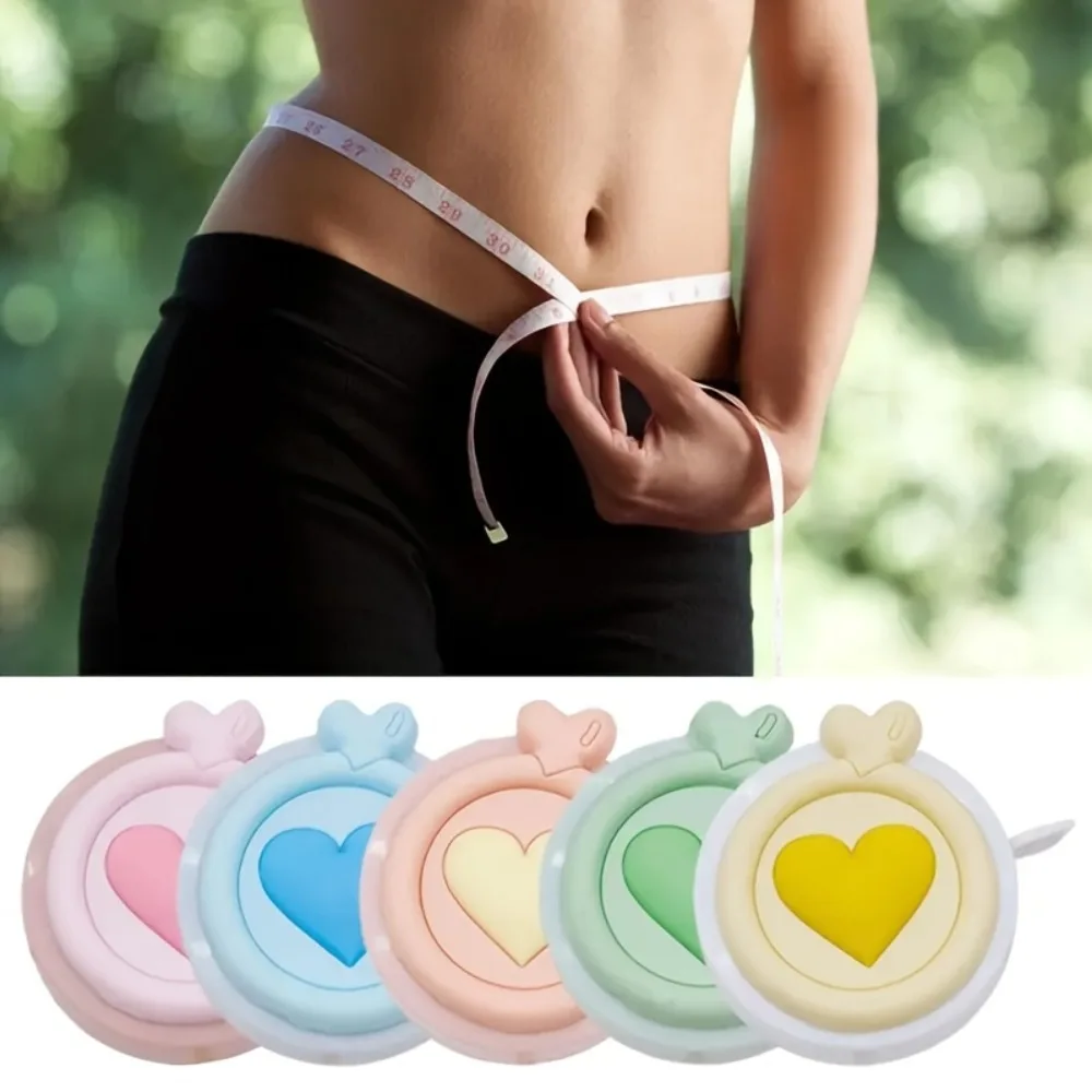 

2-Pack Blue Lucky Heart-Shaped Mini Tape Measure, Cute Macaron-Style Portable Tape Measure for Measuring Waist, Body Measurements, Height, and Clothing
