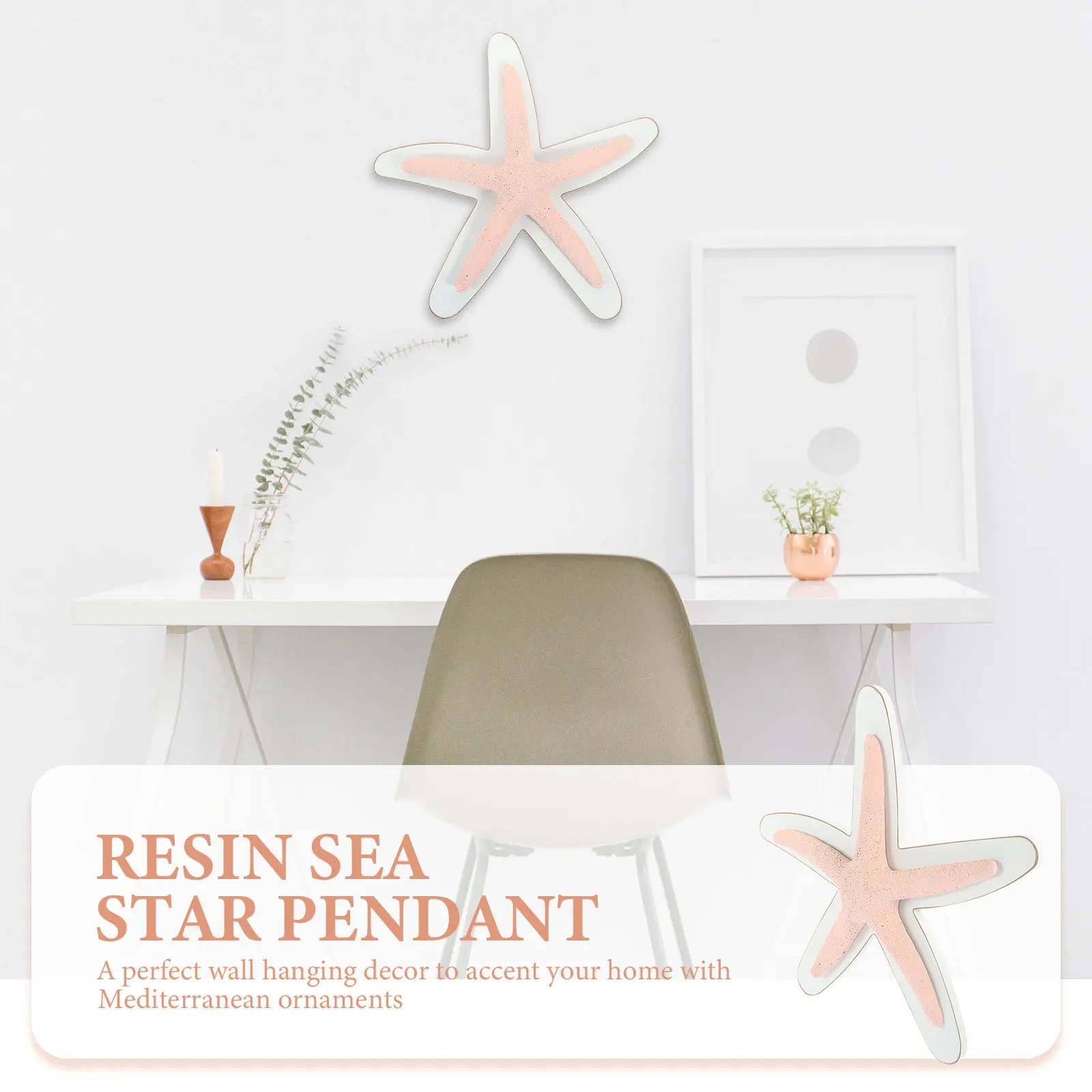 

Resin Sea Star Wall Decor Mediterranean Style Hanging Art for Living Room Bedroom Bar Restaurant Decoration Home Interior