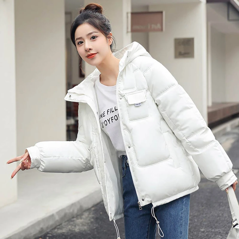 

Women's Short Jacket Winter Thick Hooded Cotton Cotton Coat Women's Korean Style Loose Warm Puffer Parka Ladies 2022 Coat Women