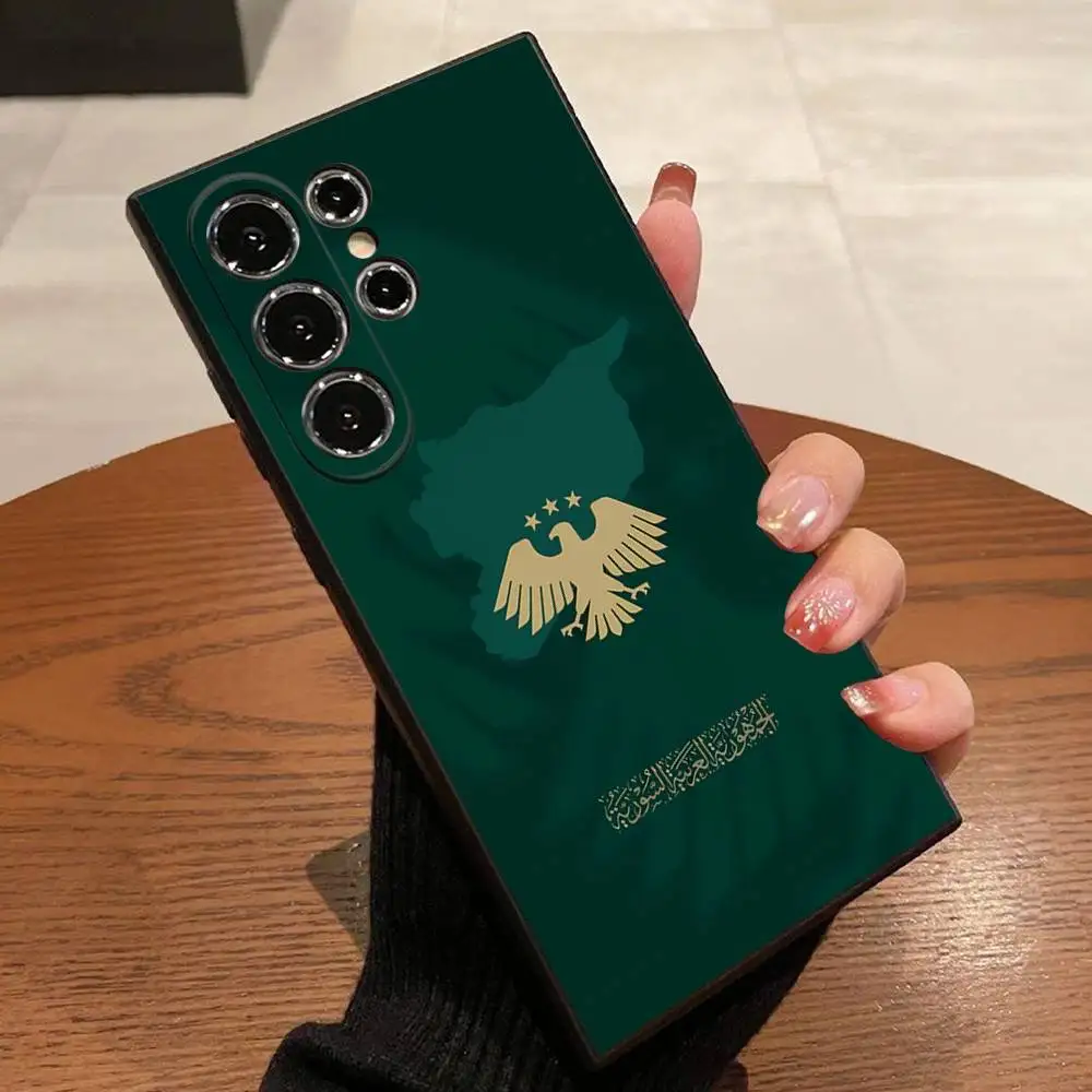 Syria Eagle Flag National Emblem Phone Case For Samsung S25,S24,S21,S22,S23,S30,Ultra,S20,Plus,Fe,Lite,5G Black Cover view 4
