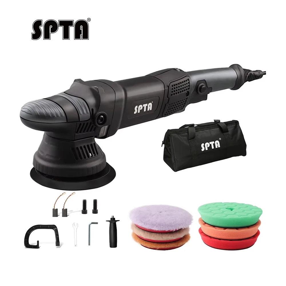 SPTA 780W 5-Inch 125mm Dual Action Random Orbital Car Polisher Car Detailing Kit With Packing Bag for Car Polishing and Waxing