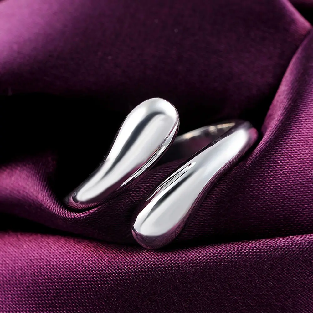 Popular Brands 925 Sterling Silver Water Drop Rings for Women Fashion Wedding Accessories Party Jewelry Gifts