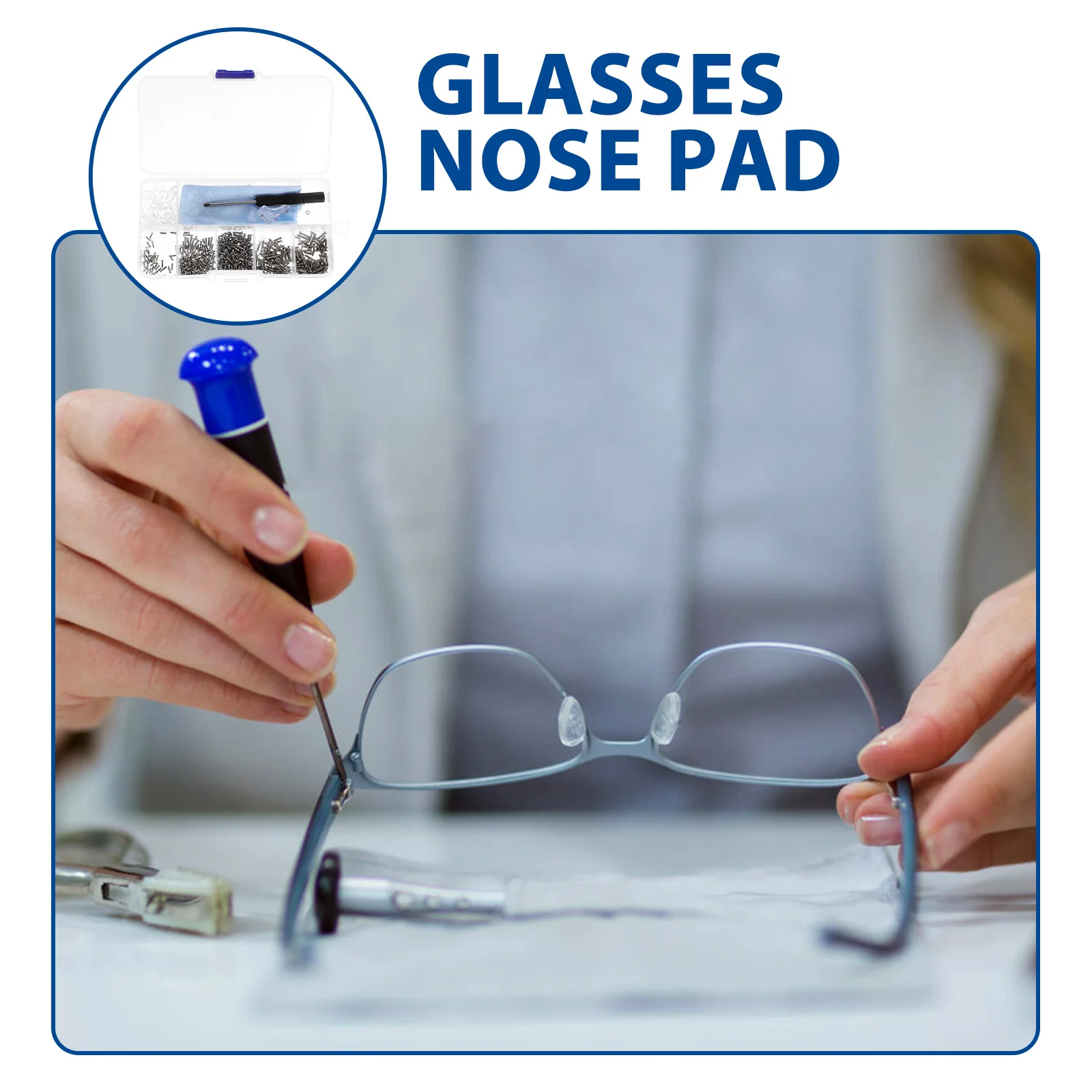 

1Set Eyeglass Repair Kit Premium Plastic Silicone Tools Multiple Screw Types for Clocks and Sunglasses Maintenance Glasses