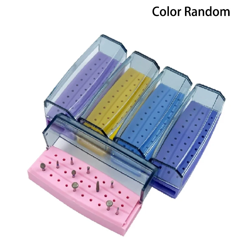 

30 Holes Dental Bur Holder Box Dentistry Grinding Head Plastic File Holder Instrument Drill Placement Disinfection Case