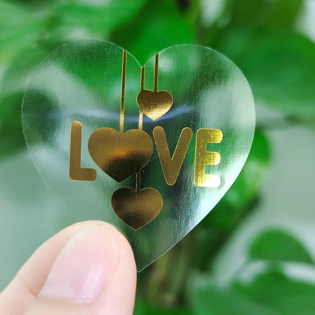 

Heart Shaped Stickers Sealing Pasters Valentine Wedding Decor Gift Bag Labels Envelope Tags Transparent Dragon Self Adhesive