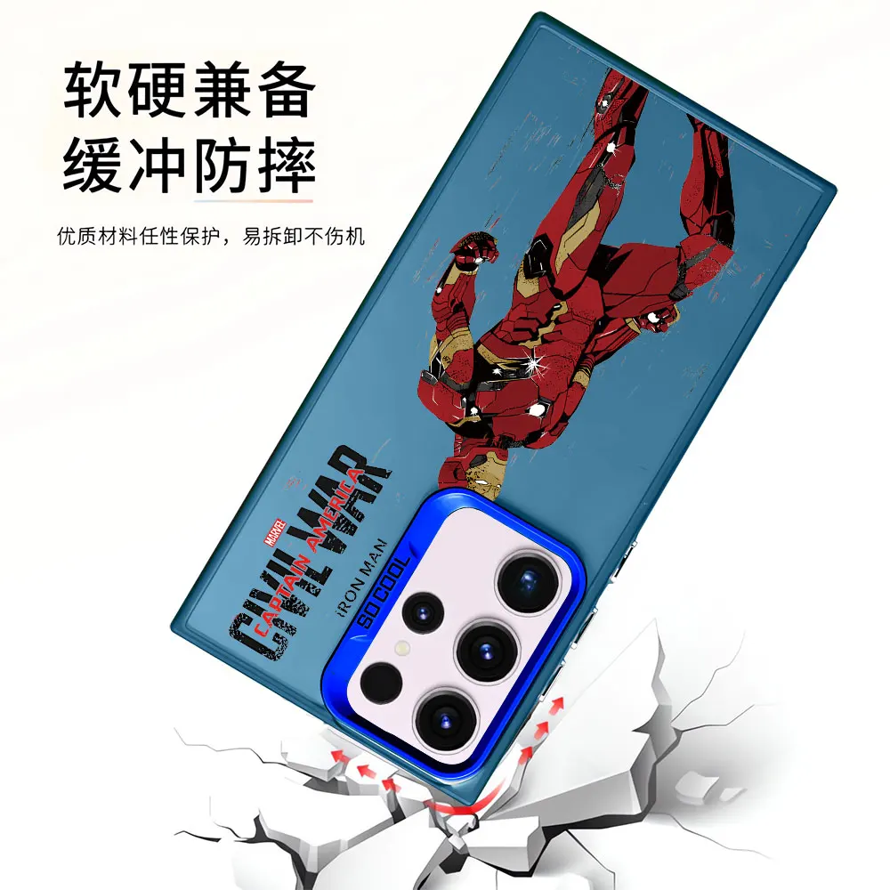 phone case for Samsung Galaxy S20 S21 Note20 Ultra S23 FE S24Plus Protective Sleeve TPU Cover funda Marvel Tony-Stark Iron--Man