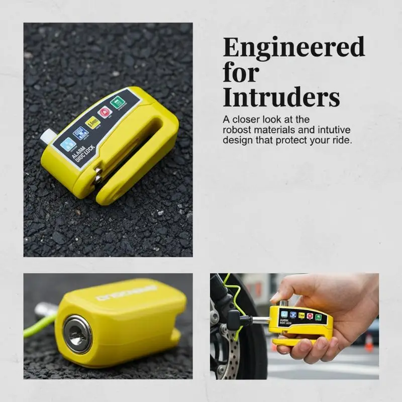 Waterproof Alarm Disc Brake Lock for Motorbike Bicycle Scooter High Security Anti Theft Device view 5