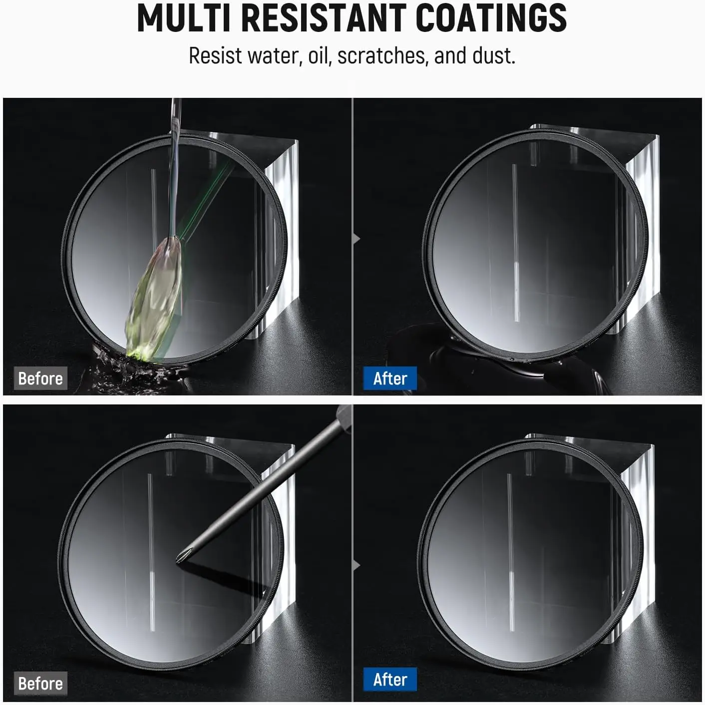 NEEWER 58mm ND Filter Set ND8/32/64 (3/5/6 Stops) Multicoated Neutral Density Camera Lens Filter Photography Accessories