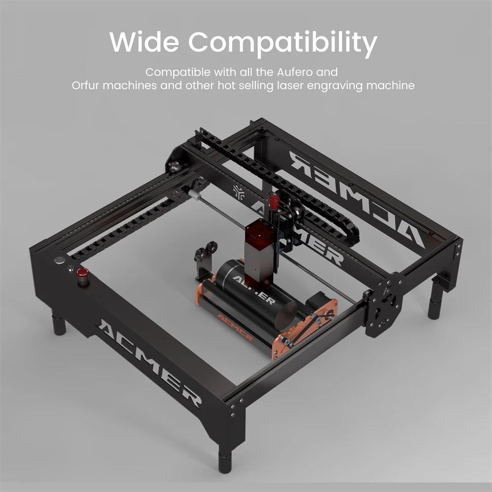 ACMER M2 Laser Engraving Rotary RollerY-aixs 360° Rotating Rotary Roller for 4-138mm Cylindrical Laser Engraver Module