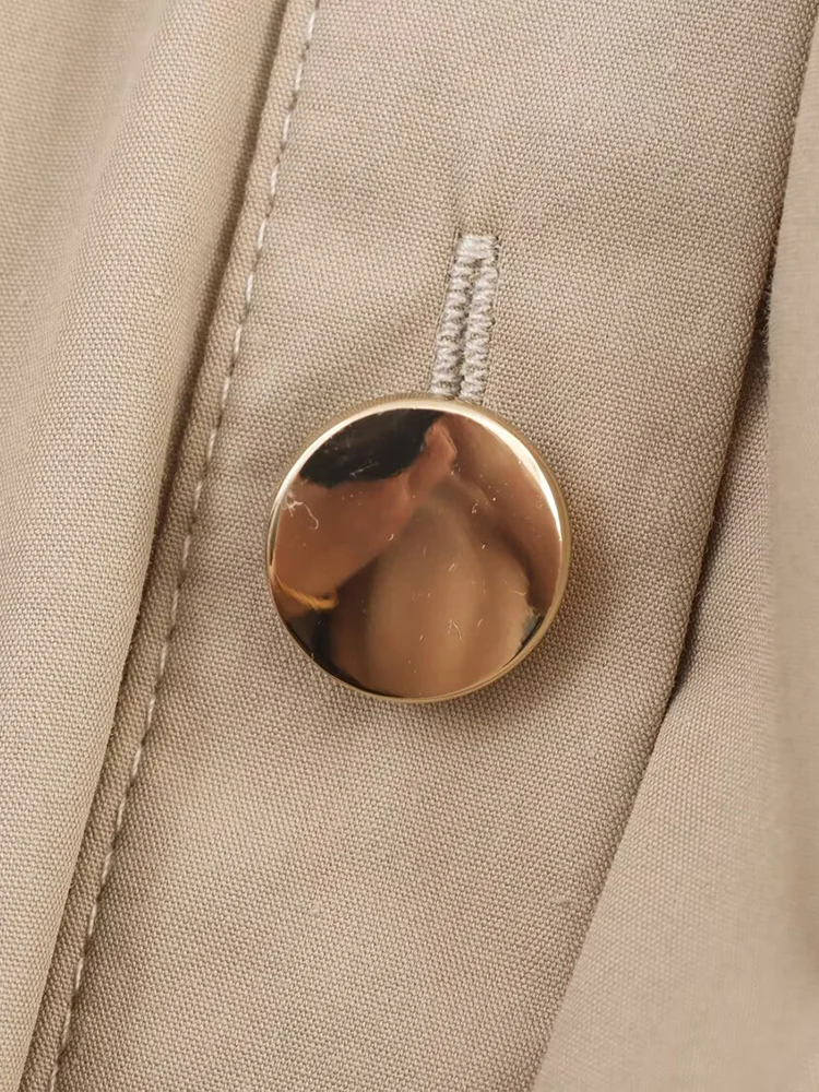 European and American style autumn new fashion trend women's clothing lace-up long-sleeved design sense safari shirt