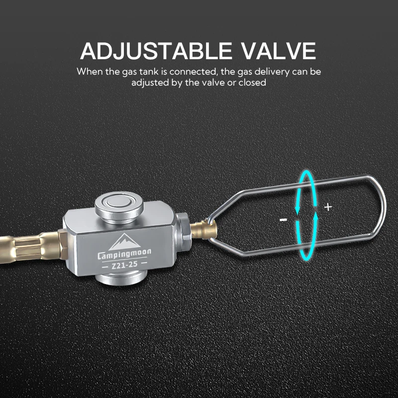 CAMPINGMOON Z21-70 Accessori per fornelli divisi per esterni Linea di estensione del serbatoio del gas piatto con valvola Adattatore per tubo di prolunga per fornello da campeggio