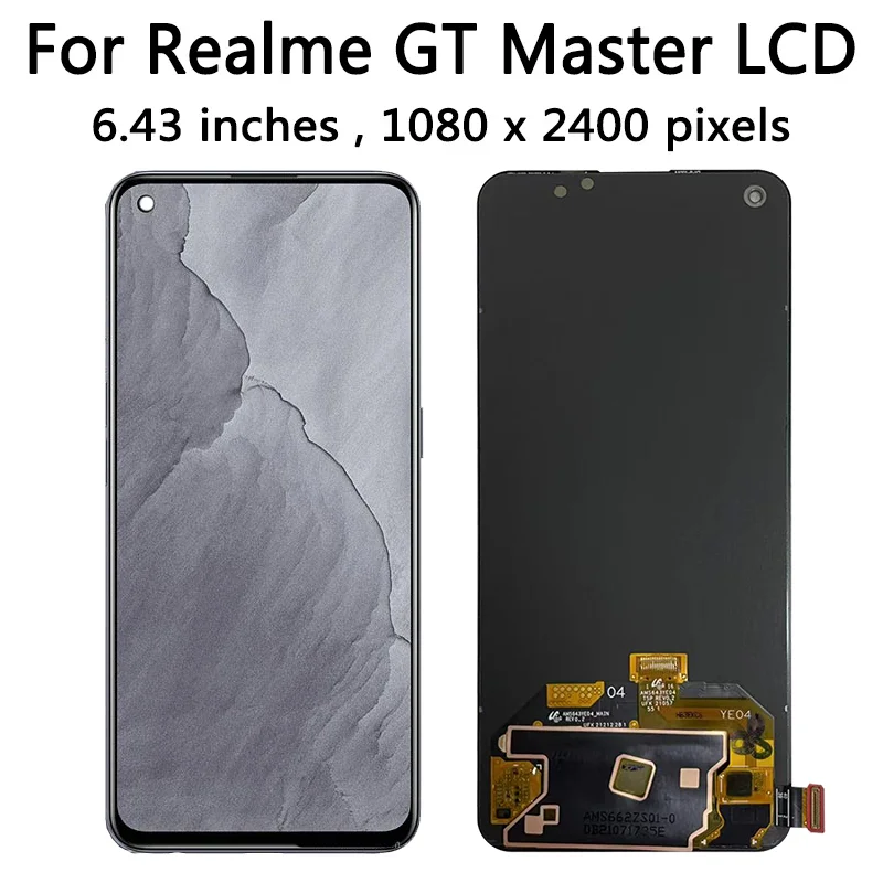 Super AMOLED For Oppo Realme GT Master RMX3363 RMX3360 Display Screen Frame Touch Panel Digitizer For Realme GT Master Edition