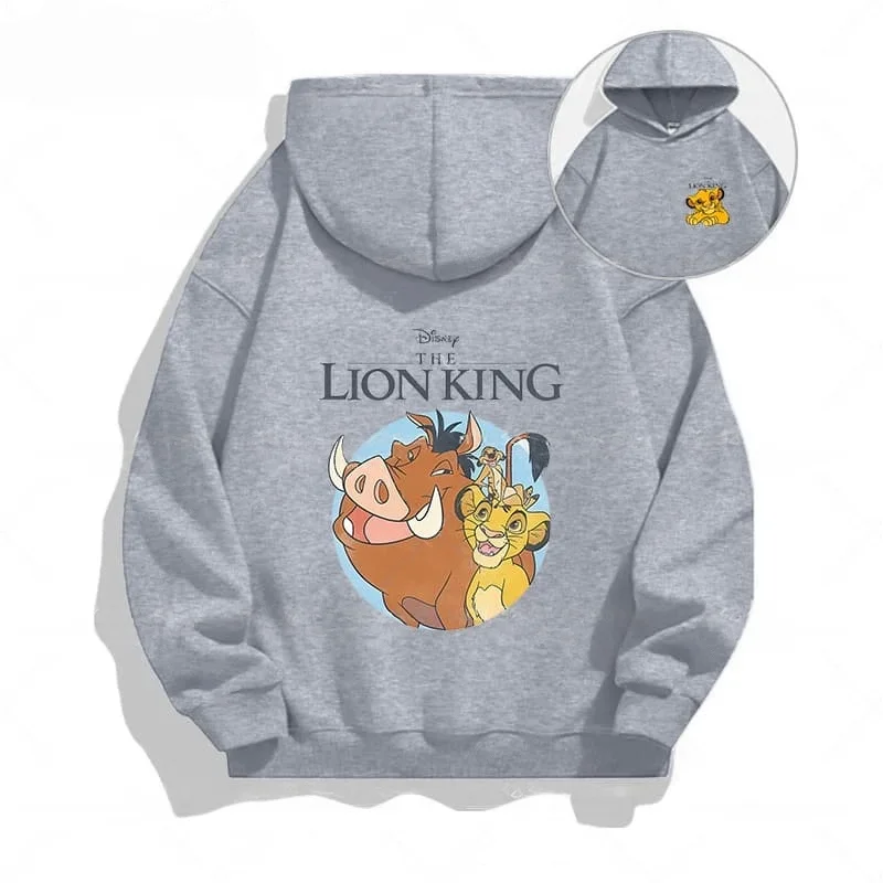 الخريف الأسد الملك متعة الكرتون طباعة الاطفال هوديي طويلة الأكمام الصوف الأطفال الرياضة الدافئة بنين بنات نمط غير رسمي مقنعين البلوز #6
