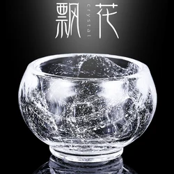 Crystal Glass Snowflake Tea Cup Heat-resistant Thickened Glazed Tea Cup Master Cup Personal Kung Fu Tea Set Creative Gift Cup