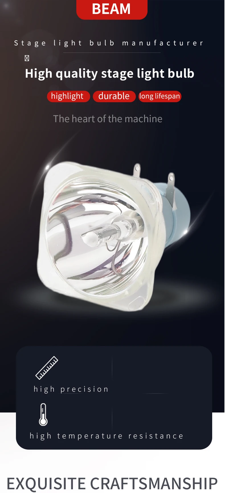 Kazo Hochleistungs-Platin-Bühnenlicht 7R 180-230W E20.6 Strahllampe 230W Highlight-Lampe Vorschaltgerät für R7 MSD – Detail 1